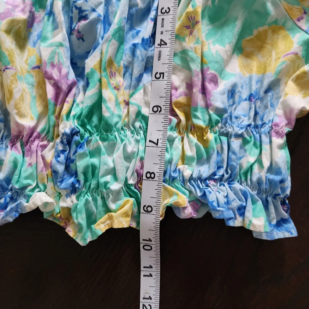 Zara Floral Croped Off-Shoulder Top - Picture 9 of 9